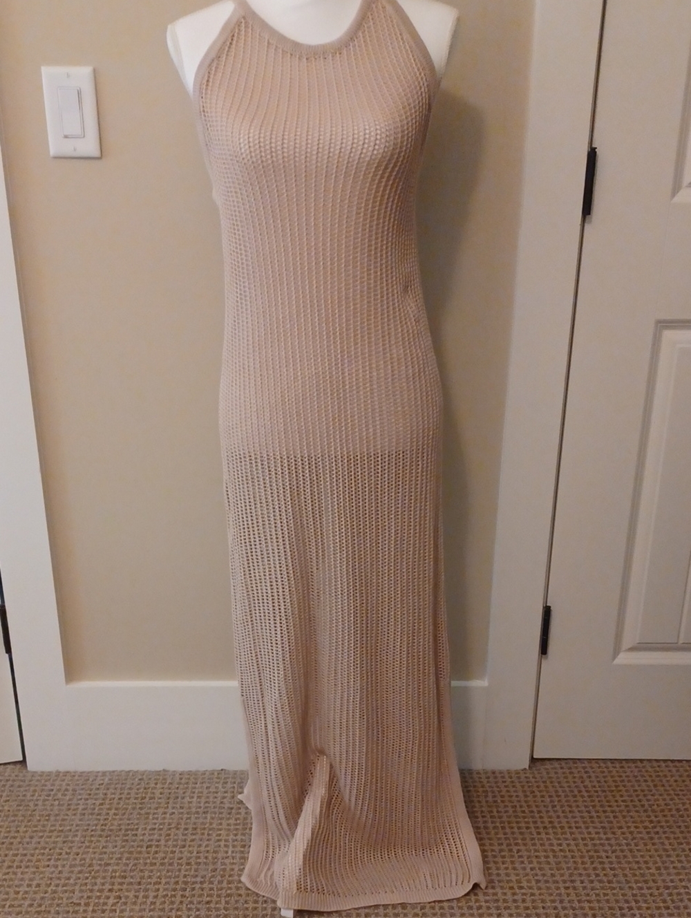 Tahari Knit Beach Coverup In Beige